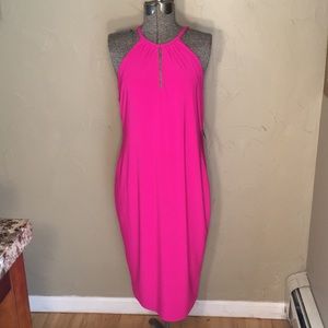 Lauren Ralph Lauren Jersey Halter hot pink Dress M